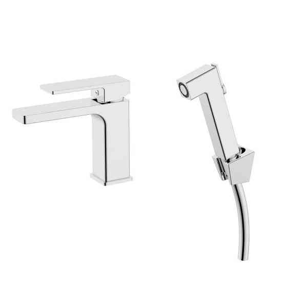 Змішувач для раковини Qtap Gemini з гігієнічним душем QTGEM272CRM45689 Chrome Київ