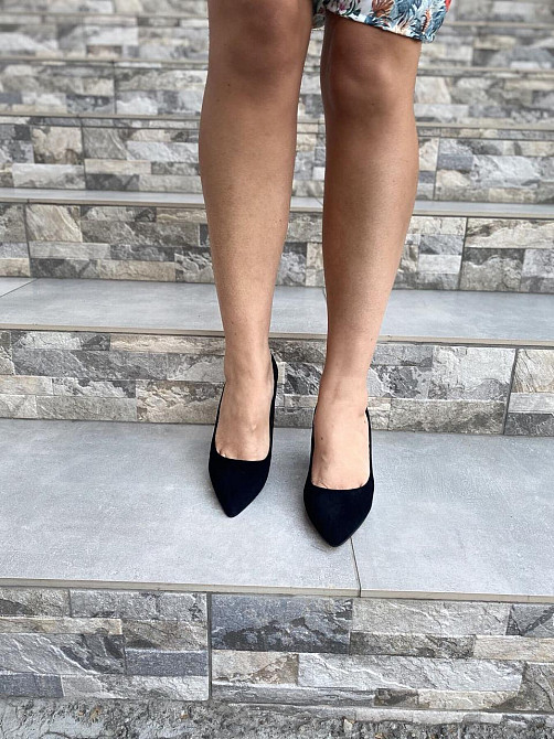 Meideli Туфлі жіночі MEIDELI чорні еко-замша каблук 9 см 38р.-25 см 39р.-25.5 см (3955) Коломия - фото 7