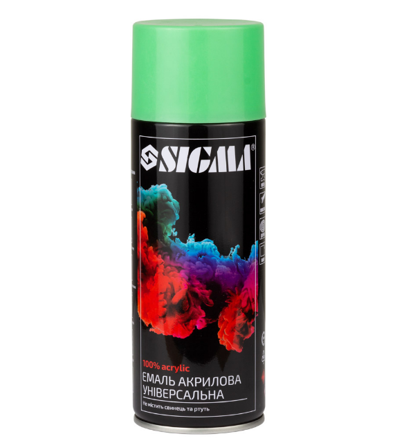 Емаль універсальна 400мл 6021 блідо-зелений акрилова аерозоль SIGMA Житомир - изображение 1