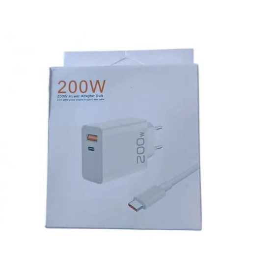 Адаптер 200W с USB и Type-C выходами + кабель USB-Type-C, поддержка быстрой зарядки USB/PD для устройств Одесса