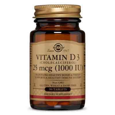Витамин Solgar Витамин D3, Холекальциферол, Cholecalciferol, 25 мкг, 1000 М (SOL03310) Винница