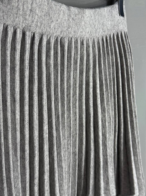Спідниця жіноча Accorddream 62313 вʼязана пліссе міді на резинці, сірий, one size Київ - фото 13