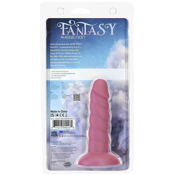 Фалоімітатор Fantasy by Addiction Unicorn Dildo 5.5” Pink, віброкуля в подарунок Sex Aura Київ