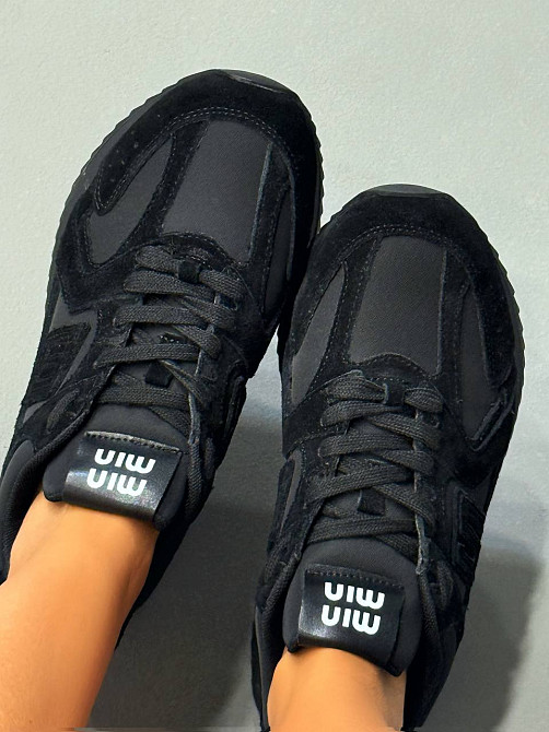 Кроссовки женские Hengji M-1 замшевые комбинированные с текстилем демисезонные черные, 38, 24,5 см Киев - изображение 18