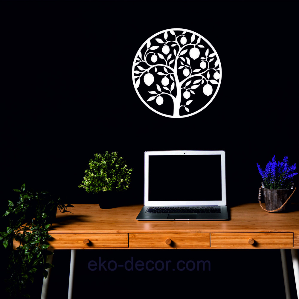 Декоративное настенное 3D Панно «Дерево в кругу» Декор на стену с объемом 70*70 см, Белый Киев - изображение 4