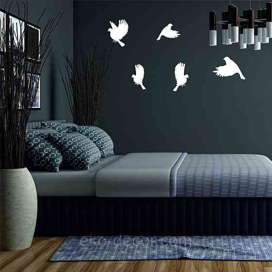 Декоративное настенное Панно «Птичка» Декор на стену(цена за 1шт) 20*10 см, Белый Киев