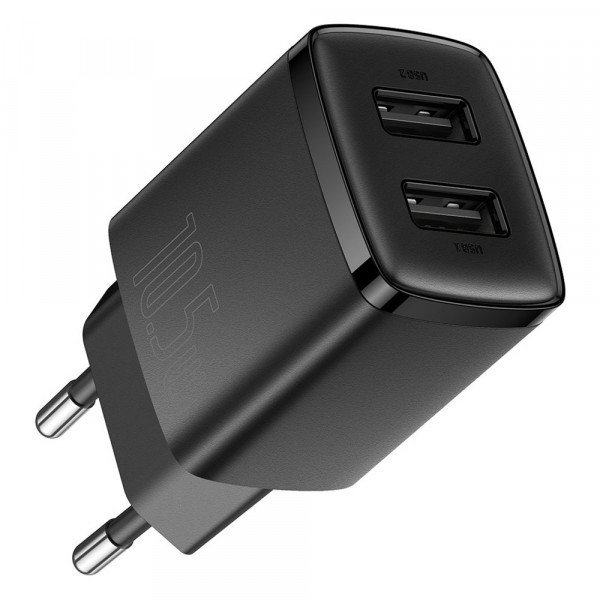 Зарядний пристрій 2xUSB 10.5W (USB-A) Чорний Baseus (CCXJ010201) Киев - изображение 1