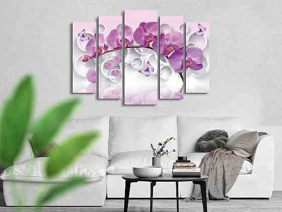 Модульна картина у вітальню / спальню Орхідея Art-370_5 ( 80х118см ) Київ