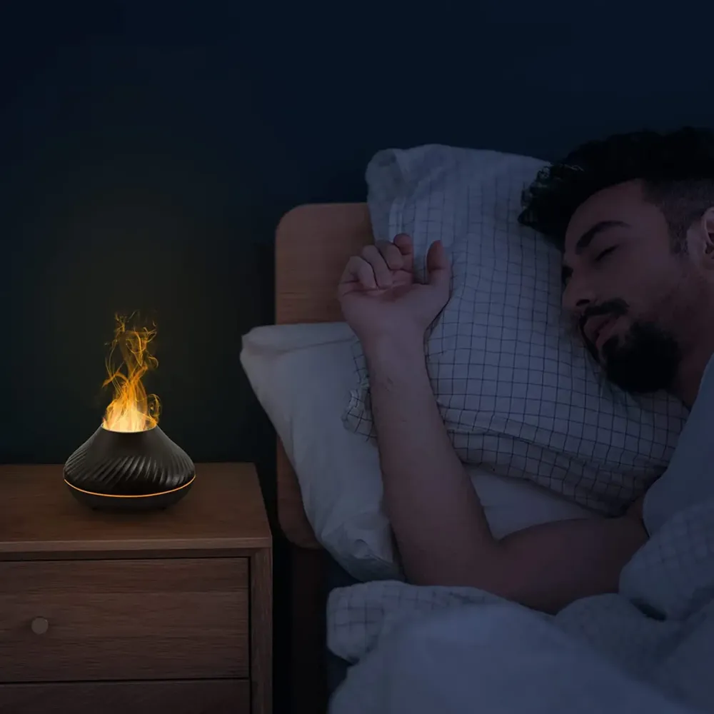 Зволожувач повітря Atesh з ефектом вогню чорний Дніпро - фото 8