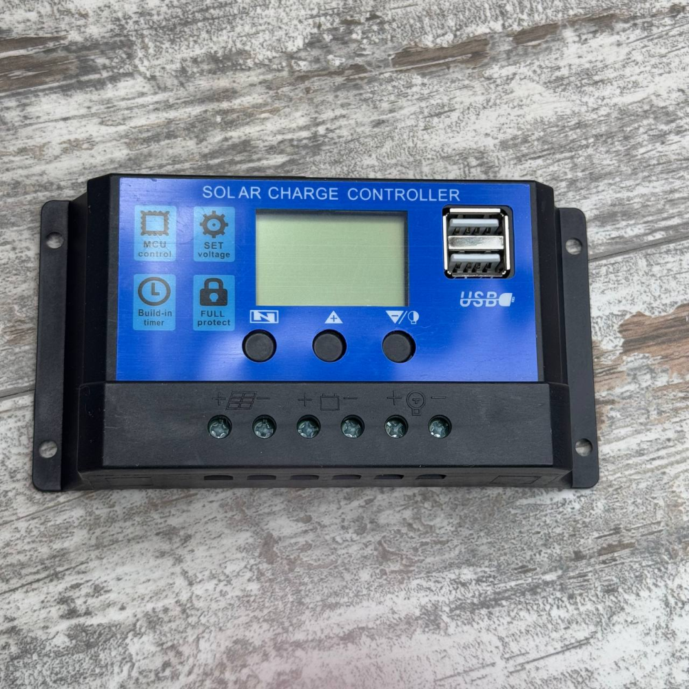 Контроллер заряда солнечной батареи KW1230 ШИМ 12/24В 30А с ЖК дисплеем и USB выходами 5В Киев - изображение 2