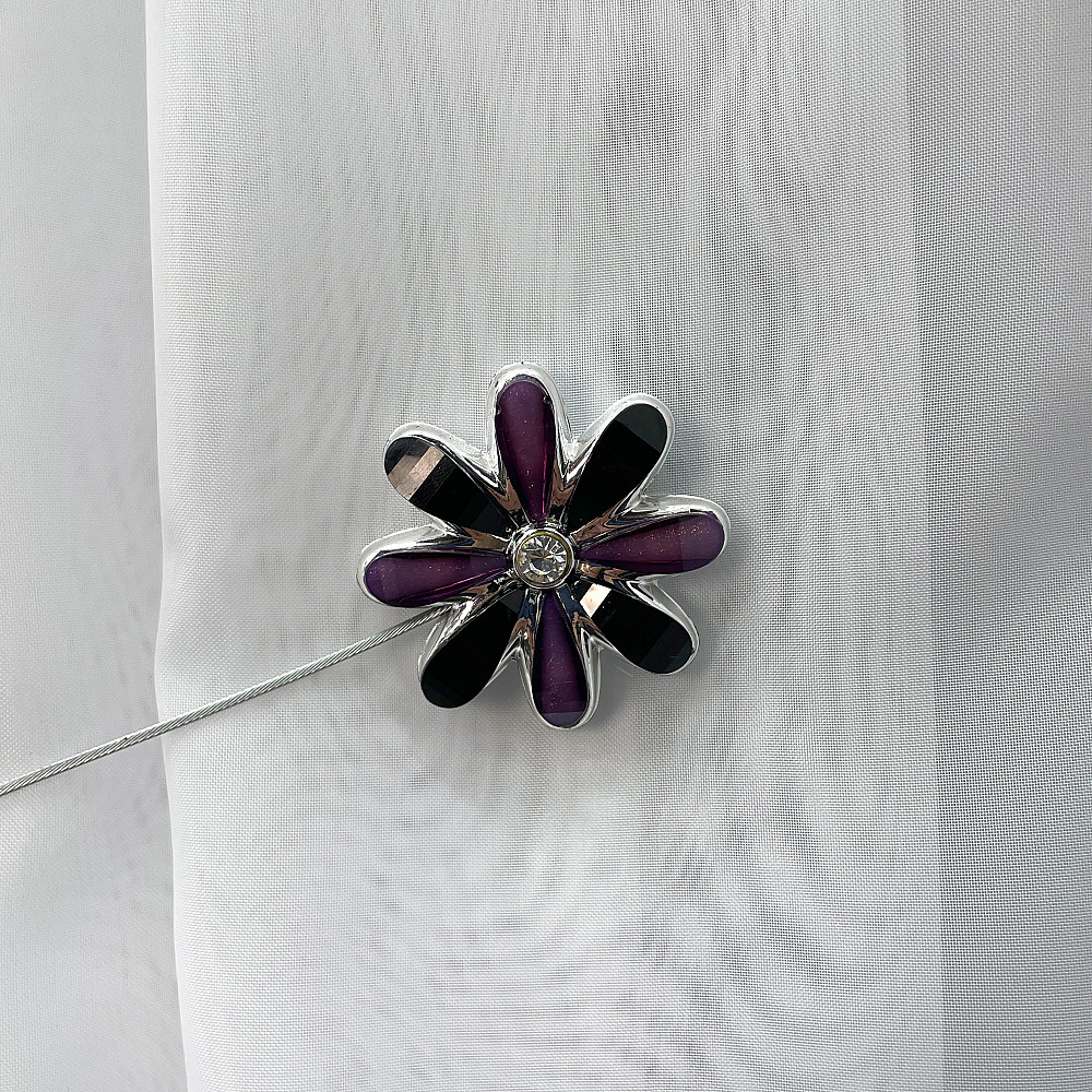 Магніти для штор та гардин "Квітка" набір 2 шт Чорний з фіолетовим (81-250) Київ - фото 2