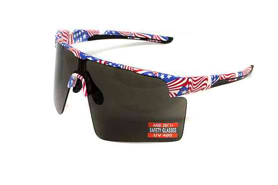 Окуляри захисні Global Vision Onyx USA Flag (gray), сірі в оправі прапор США Запоріжжя