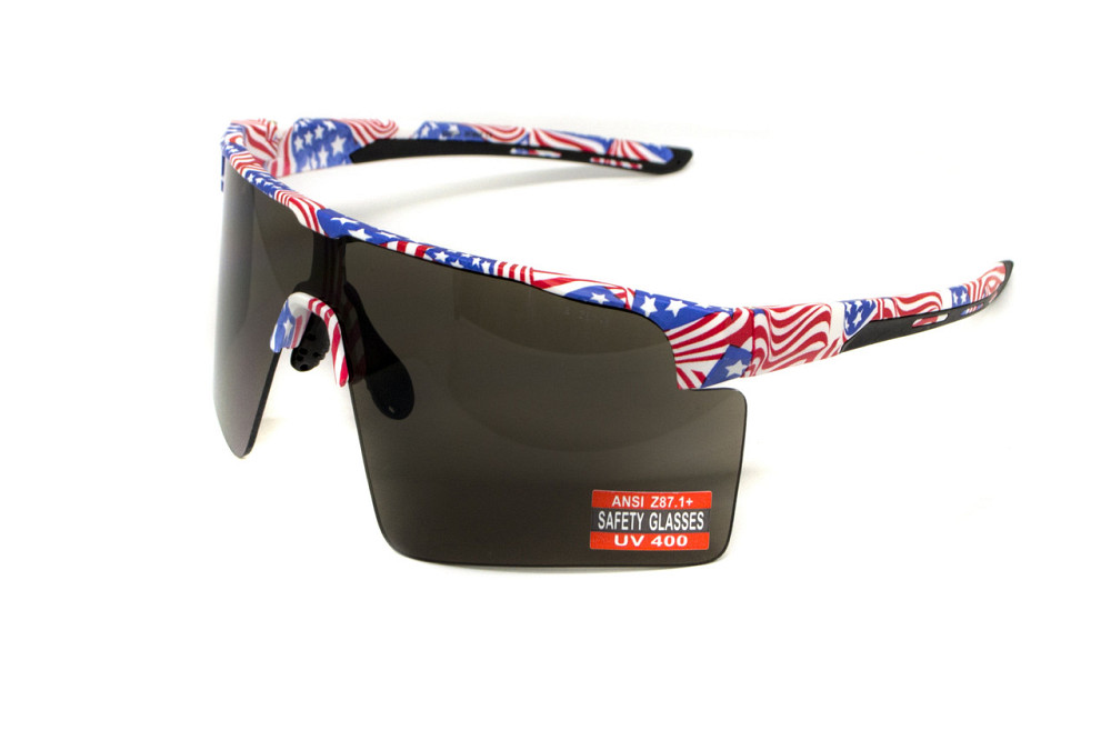 Окуляри захисні Global Vision Onyx USA Flag (gray), сірі в оправі прапор США Запоріжжя - фото 5