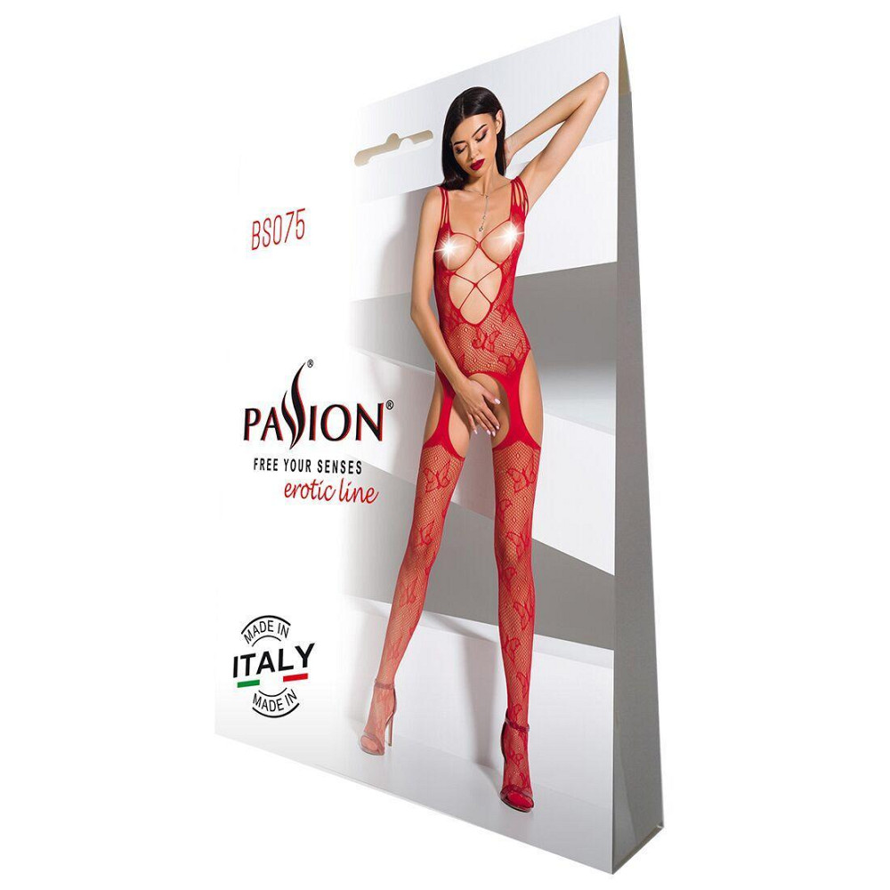 Відвертий бодістокінг з глибоким декольте Passion BS075 red Sex Aura Київ - фото 5