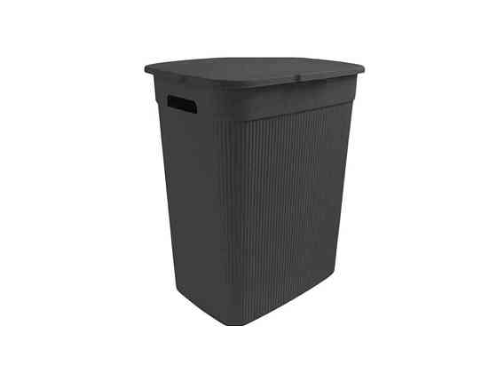 Корзина для белья 40л антрацит с крышкой из/руба. ТМ ELIF PLASTIK Киев