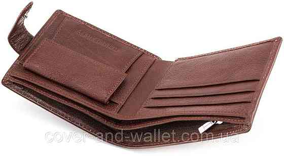Коричневый мужской кошелек из гладкой кожи ST Leather Киев