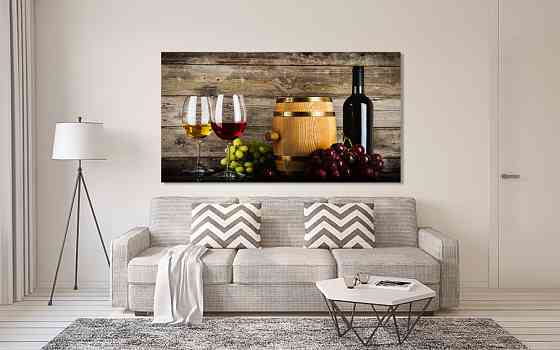 Картина холст в гостиную / спальню  Келихи Вина   MLP_388 50x100 см Киев