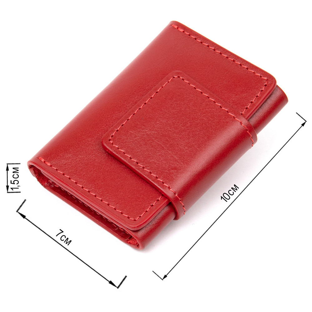 Кожаная визитница GRANDE PELLE 11412 Красный Киев - изображение 10