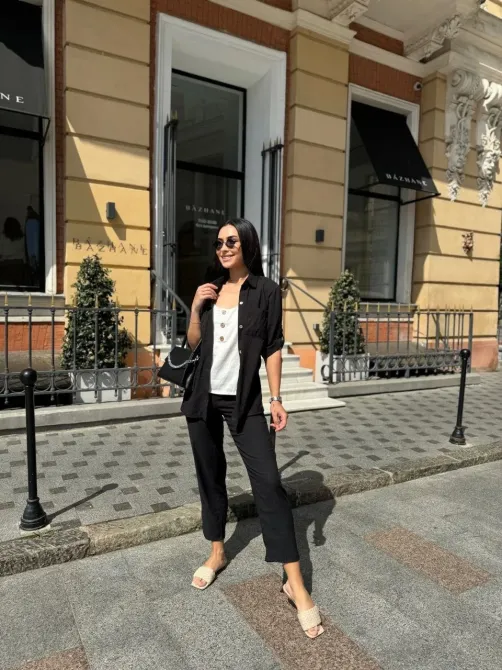 Женский летний костюм Рубашка из трёх частей Футболка Футболка Шёлковый креповый жнец Одесса - изображение 6