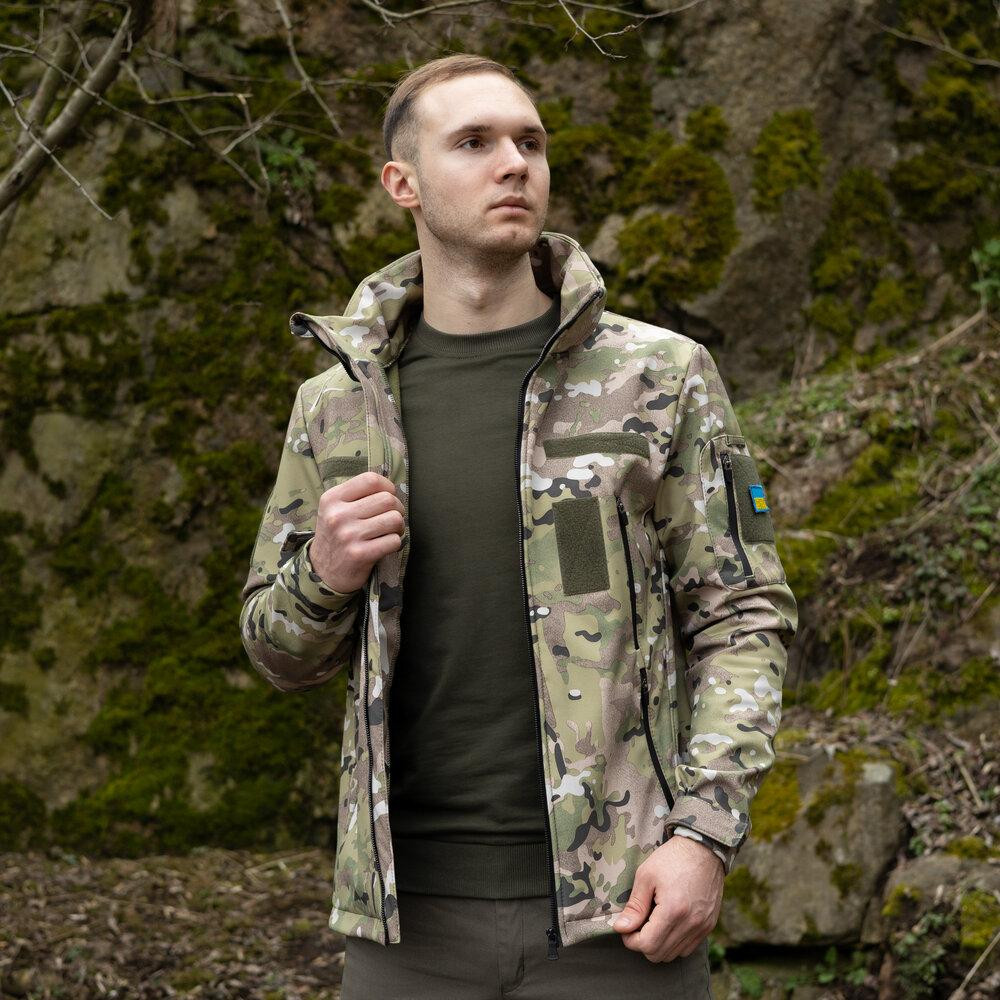 Куртка чоловіча демісезонна з капюшоном Мультикам Pobedov Motive з липучками Київ - фото 3