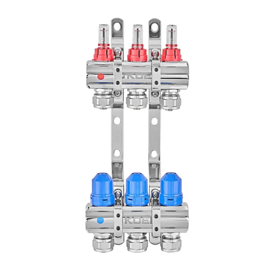 Колекторний блок з витратомірами та євроконусами Koer KR.1210-3 - 1"x3 WAYS (KR5265) Київ