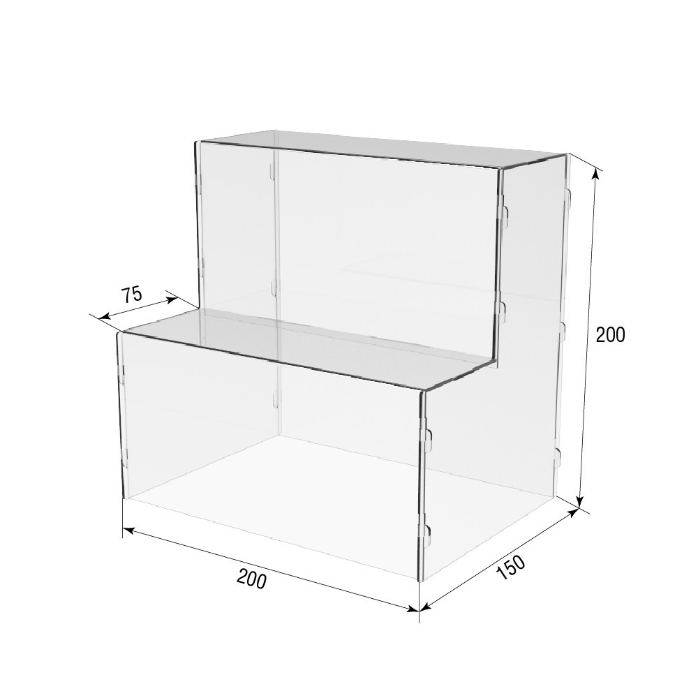 Товарна горка EKOSTAR на 2 сходи з акрилу 200x150x200 Київ - фото 3
