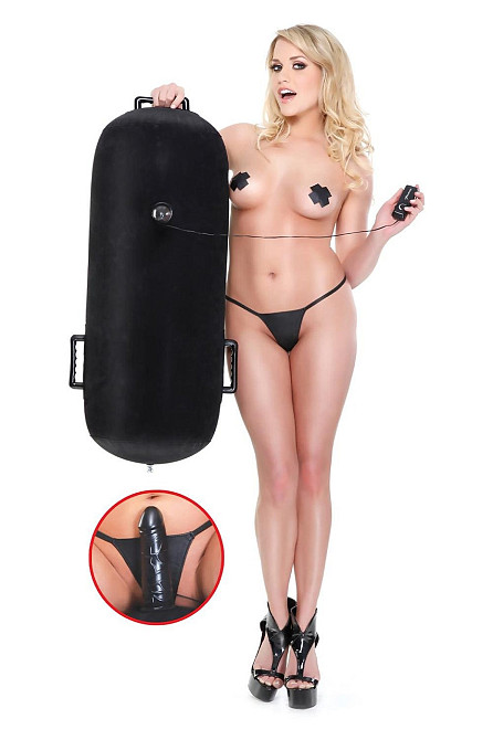 Надувний валик-пуф Pipedream Fetish Fantasy Series Inflatable Luv з реалістичним вібратором, чорний Sex Aura Київ - фото 3