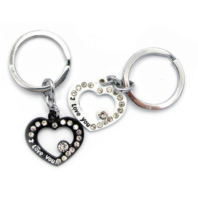 Брелоки для влюбленных со стразами Сердечки Киев - изображение 1