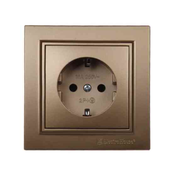 Розетка із заземленням 16А, Enzo  розкішне золото Дніпро