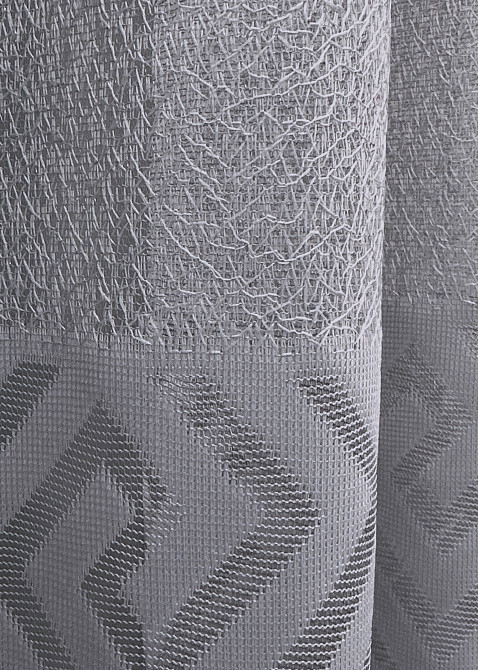 Тюль VR-Textil 1995т Жаккард Ромб Меандр Серый 400х270 см (42-1043) Киев - изображение 5