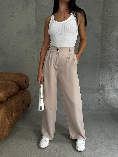 Жіночі базові брюки-палаццо костюмка Одеса - фото 6