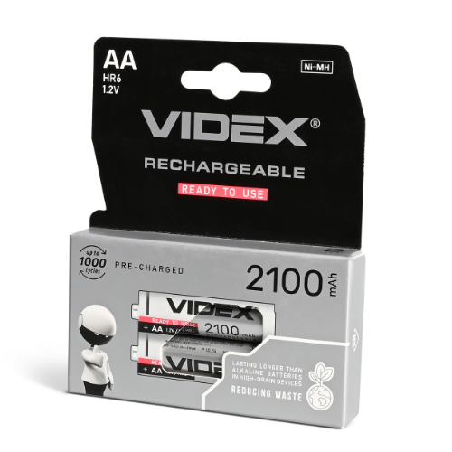 Акумулятор AA/HR06 2100mAh (бл-2шт) Videx Житомир - изображение 2