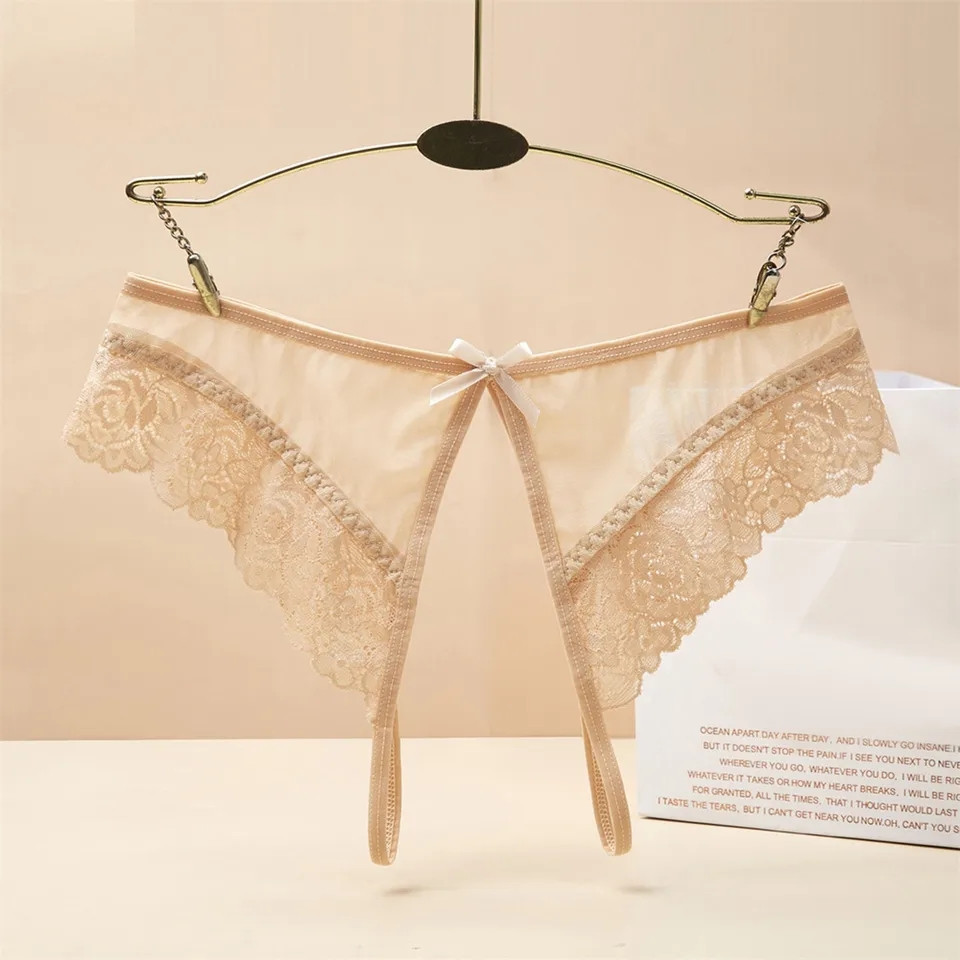 Жіночі трусики з розрізом еротичні 42 бежевий Київ - фото 1
