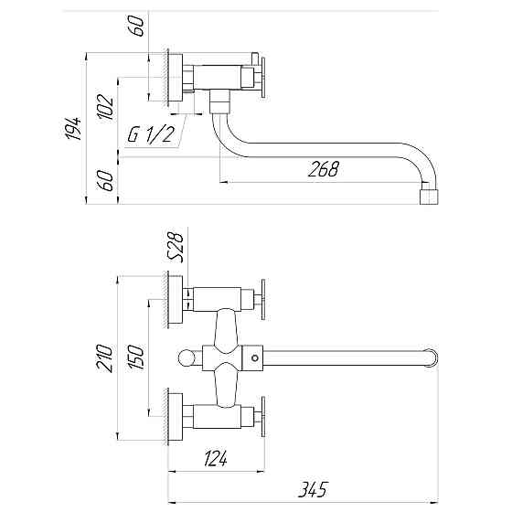 Змішувач для ванни Globus Lux DUKAT SD4-208L (000024962) Київ