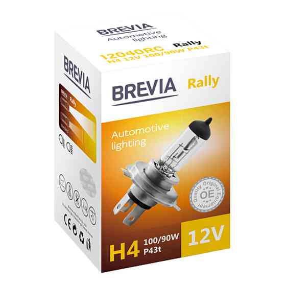 Галогенова лампа Brevia H4 12V 100/90W P43t Rally CP Київ