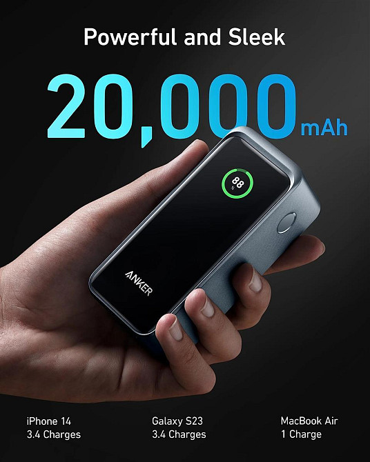 Універсальна мобільна батарея Anker Prime 20000 mAh 200 W Black (A1336011) ( 17330 ) Харьков - изображение 9