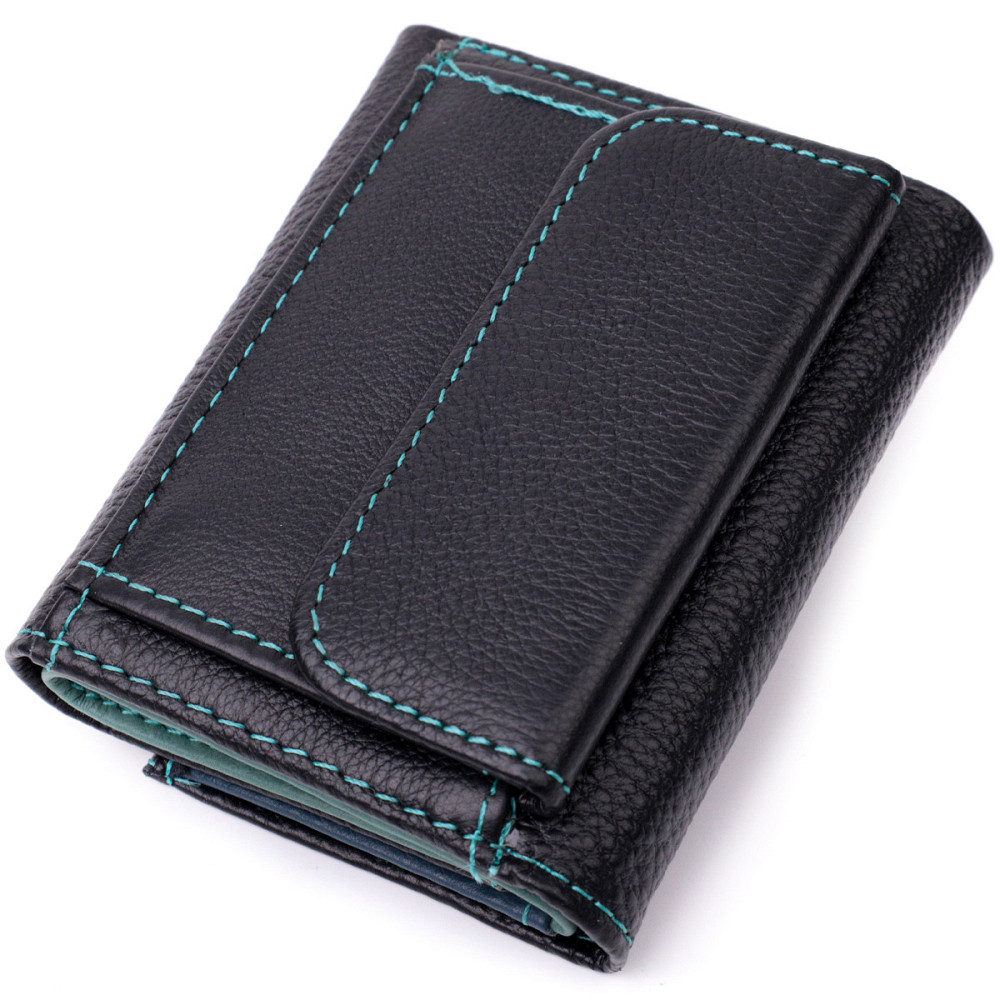 Женский небольшой кошелек из натуральной кожи ST Leather 19504 Черный Киев - изображение 2