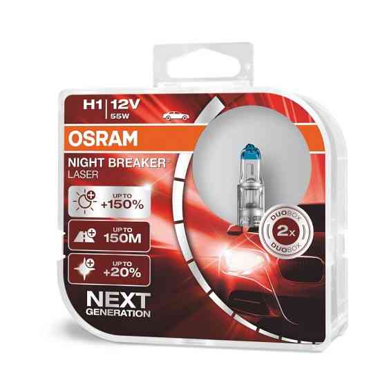 Комплект галогенових ламп OSRAM H1 64150NL Night Breaker LASER NG +150% 55W 12V P14,5s (2 шт) Харьков
