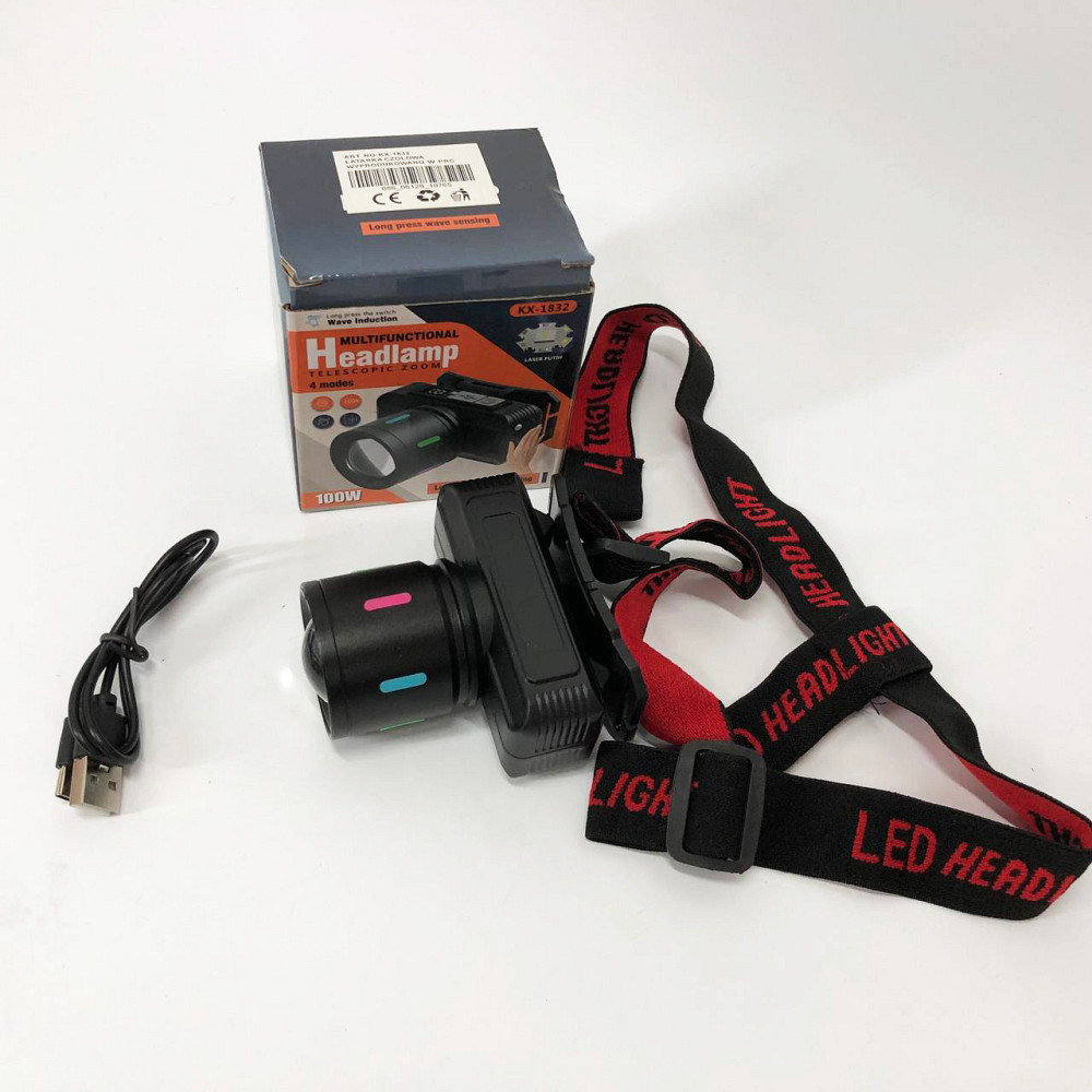 Фонарь аккумуляторный для рыбалки KX-1832-TG, Налобный фонарь для рыбалки, Мощный фонарь EU-389 на голову Киев - изображение 1