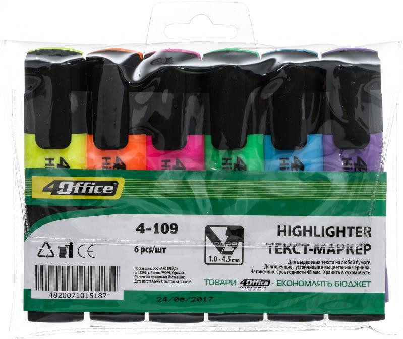 Набір маркерів текстових "4Office" 4-117-24/4 кол 1-5 мм, шт Київ - фото 1
