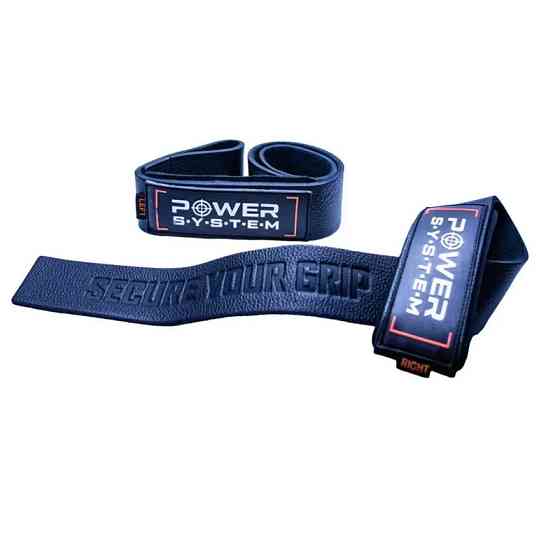 Лямки для тяги шкіряні Power System PS-3320 Leather Straps Black Луцьк