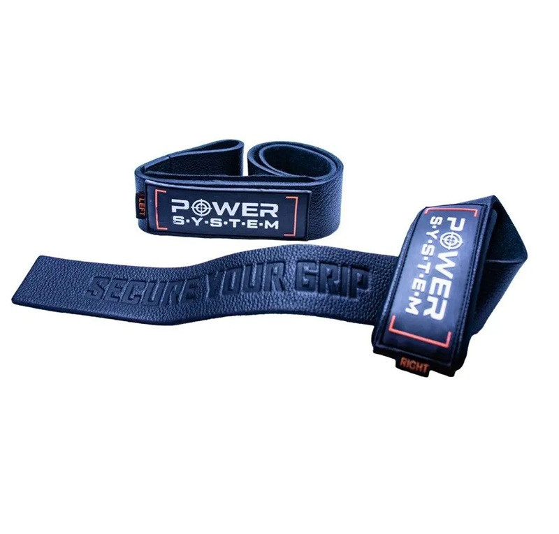 Лямки для тяги шкіряні Power System PS-3320 Leather Straps Black Луцьк - фото 5