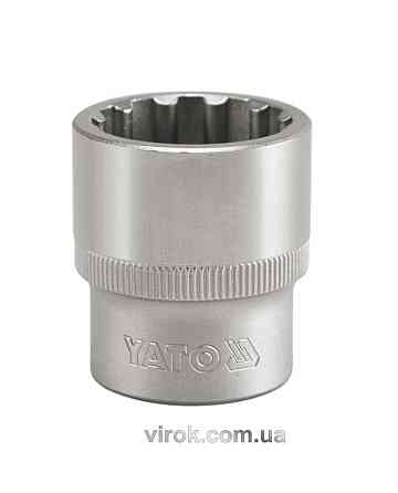 Головка торцева YATO : квадрат 1/2", "Spline", M= 27 мм, L= 42 мм [12/60/120] Одеса