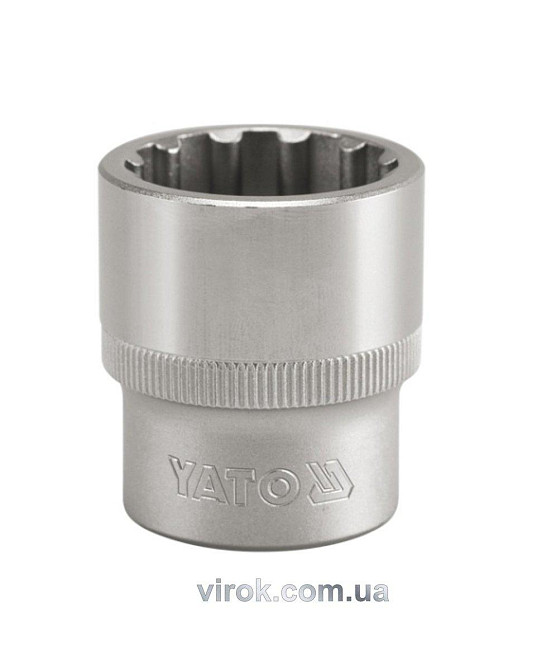 Головка торцева YATO : квадрат 1/2", "Spline", M= 27 мм, L= 42 мм [12/60/120] Одеса - фото 1