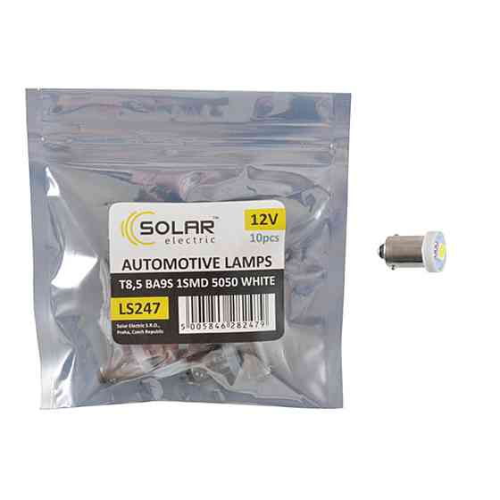 LED автолампа Solar 12V T8.5 BA9s 1smd 5050 white 10шт Київ