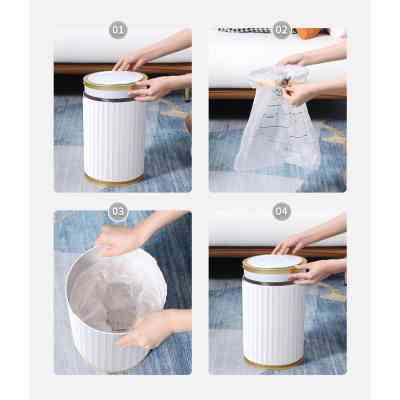 Контейнер для сміття JAH Nordic Сенсорний Білий із золотим 9 л (20259) Вінниця