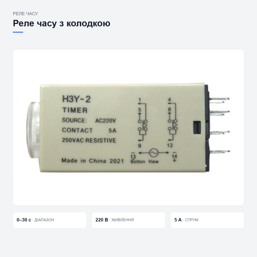 Реле часу H3Y-2 з колодкою PYF08A Київ - фото 7