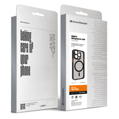 Чехол для мобильного телефона Armorstandart Unit MagSafe SE Apple iPhone 15 Pro Black Orange (ARM75362) Винница - изображение 2