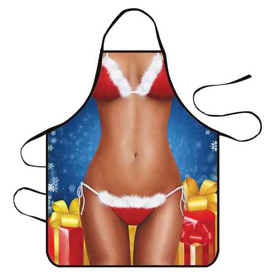 Новорічний фартух прикольний 75 на 60 см різнобарвний Київ