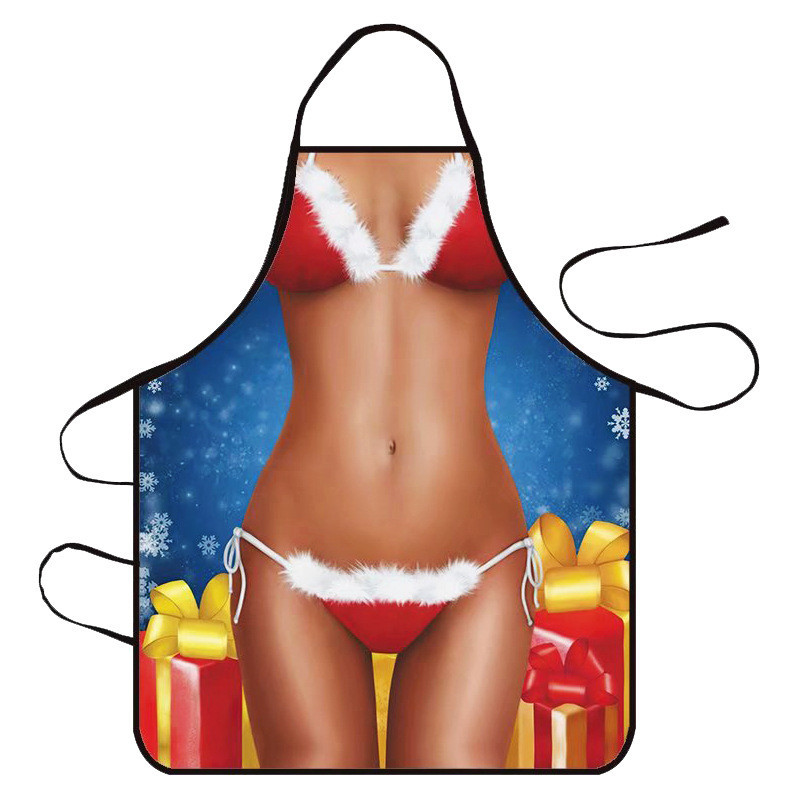 Новорічний фартух прикольний 75 на 60 см різнобарвний Київ - фото 1